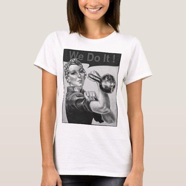 Vi kan göra det där Kettlebell T&shirt B&W Tee Shirt (Framsida)