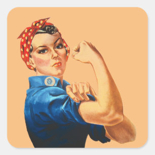 Vi kan göra det genom Riveter Women Power Fyrkantigt Klistermärke