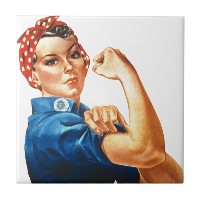 Vi kan göra det genom Riveter Women Power Kakelplatta (Framsidan)