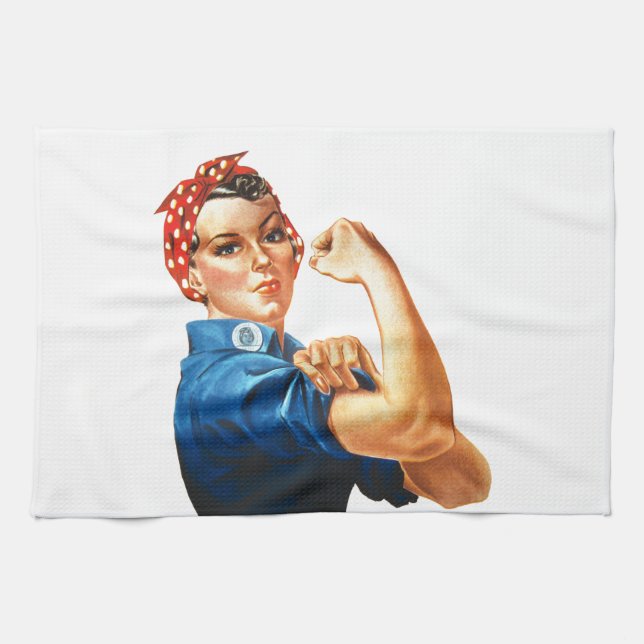 Vi kan göra det genom Riveter Women Power Kökshandduk (Horisontell)