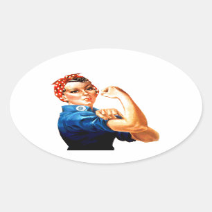 Vi kan göra det genom Riveter WWII-propaganda Ovalt Klistermärke