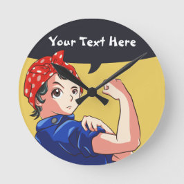 Vi kan göra det! Magna Anime Rosie Riveter Rund Klocka