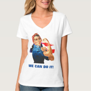 Vi kan göra det på Rosie of Women Power US Flagga T Shirt