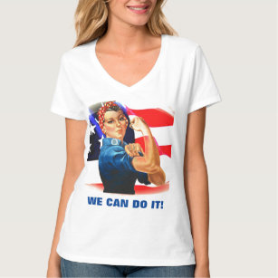 Vi kan göra det på Rosie of Women Power US Flagga T Shirt