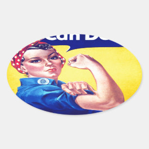Vi kan göra det på Rsie Riveter Ovalt Klistermärke