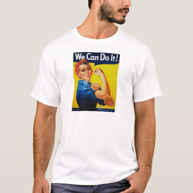 Vi kan göra det på Rsie Riveter T Shirt (Framsida)
