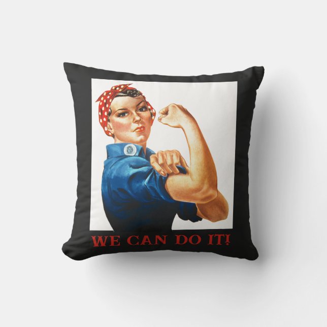 Vi kan göra det på Rsie, Riveter Women Power WWII Kudde (Framsida)