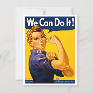 Vi kan göra det! Rosie of the Riveter Vintage WW2 Kort