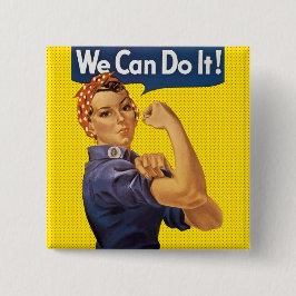 Vi kan göra det! Rosie, Riveter Red Polka dots Knapp
