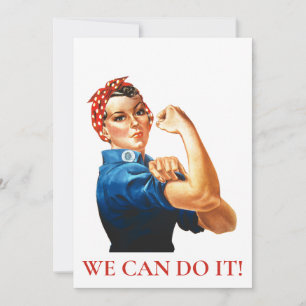 Vi kan göra det Rosie Riveter Women Power WWII Julkort