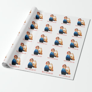 Vi kan göra det Rosie Riveter Women Power WWII Presentpapper