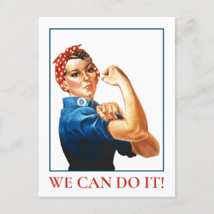 Vi kan göra det Rosie Riveter Women Power WWII Vykort