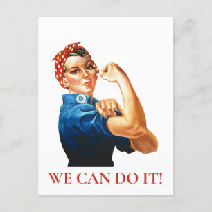 Vi kan göra det Rosie Riveter Women Power WWII Vykort