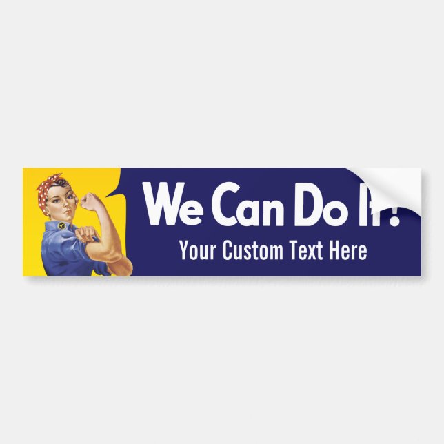 Vi kan göra det! Rosie the Riveter Bildekal (Framsidan)