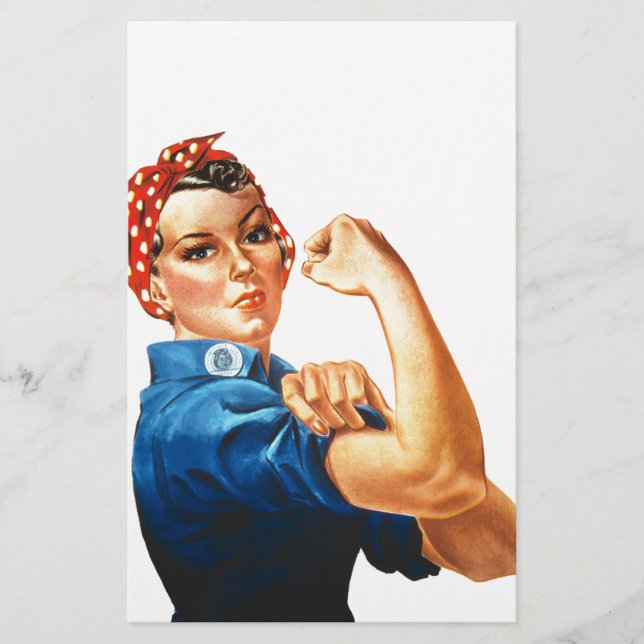 Vi kan göra det Rosie the Riveter Kvinnors Kraft Brevpapper (Framsida)