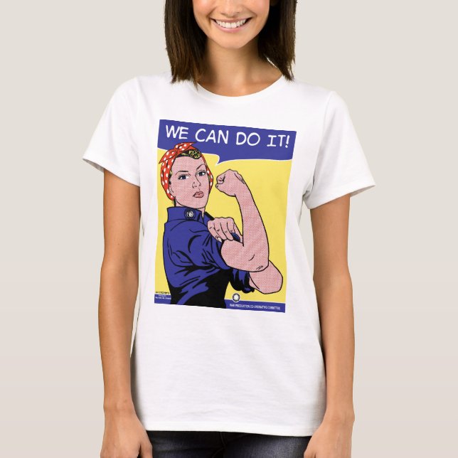 Vi kan göra det!  Rosie the Riveter Pop Art Versio T Shirt (Framsida)