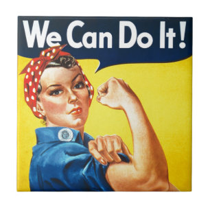 Vi kan göra det! - Rosie the Riveter Vintage Icon Kakelplatta