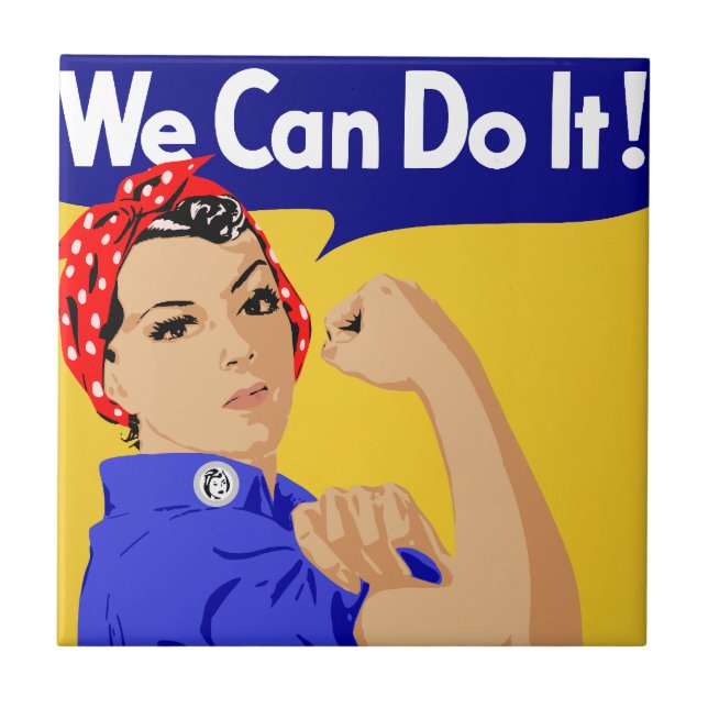 Vi kan göra det! Rosie The Riveter WII Poster Kakelplatta (Framsidan)