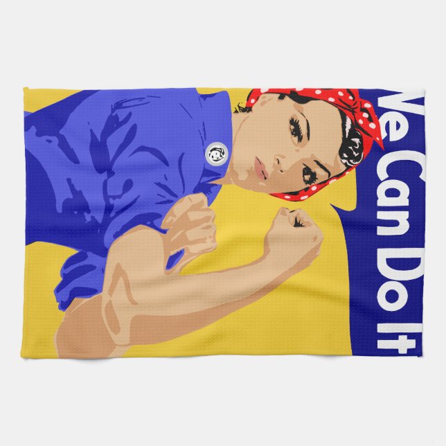 Vi kan göra det! Rosie The Riveter WII Poster Kökshandduk (Horisontell)