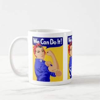 Vi kan göra det, syster Woman Scarf Gult Blue Kaffemugg
