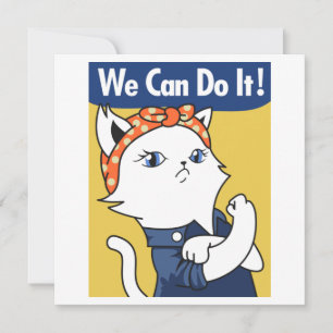 Vi kan göra det! White Cat Rosie Riveter