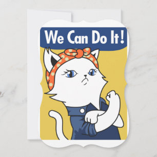 Vi kan göra det! White Cat Rosie Riveter