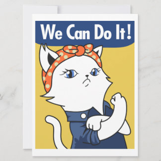 Vi kan göra det! White Cat Rosie Riveter