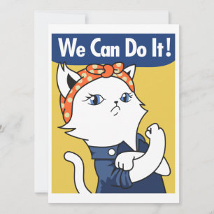 Vi kan göra det! White Cat Rosie Riveter
