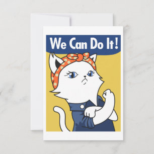 Vi kan göra det! White Cat Rosie Riveter