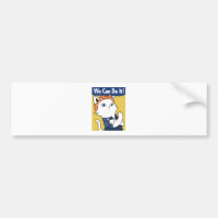 Vi kan göra det! White Cat Rosie Riveter