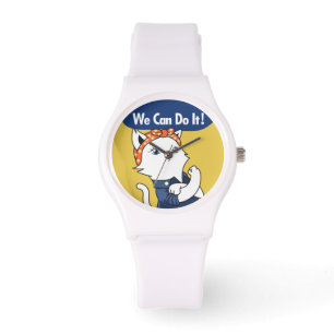 Vi kan göra det! White Cat Rosie, Riveter Watch Armbandsur