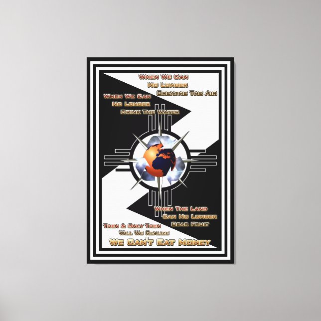 Vi kan inte äta pengar! canvastavla (Framsida)