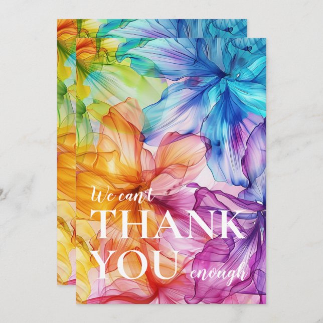 Vi kan inte tacka dig nog med Etheral Bloom Tack Kort (Fram/baksida)