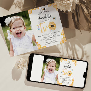 Vi kan inte tro 2-års födelsedagsfoto inbjudningar