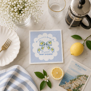 Vi kan inte vänta på att krama dig Lemon Bow Baby Pappersservett