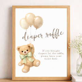 Vi Kan Knappast Vänta Baby Shower Blöja Lotteri Poster