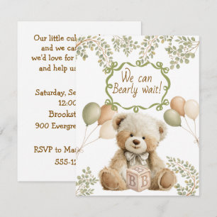 Vi Kan Knappast Vänta Baby Shower Digital Nedladdn Inbjudningar