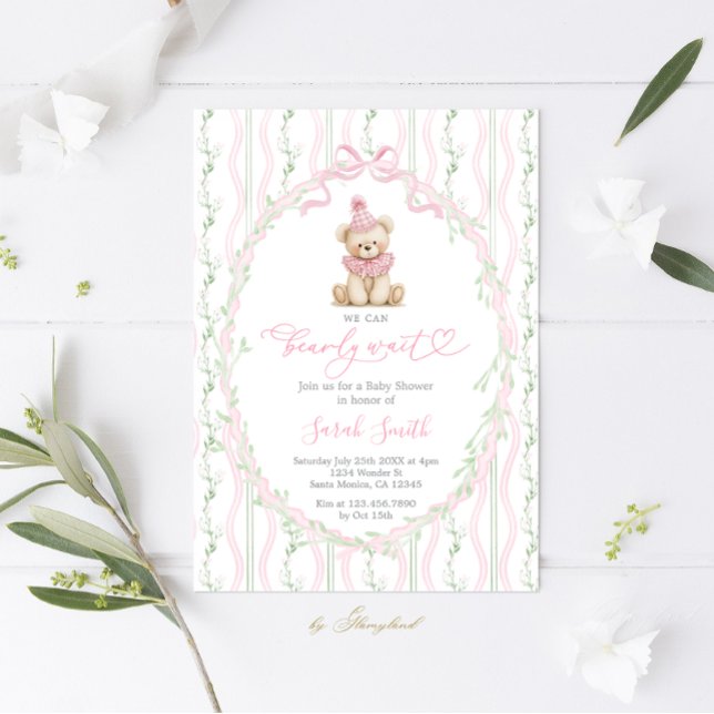 Vi Kan Knappast Vänta Baby Shower Flicka Inbjudningar (Skapare uppladdad)