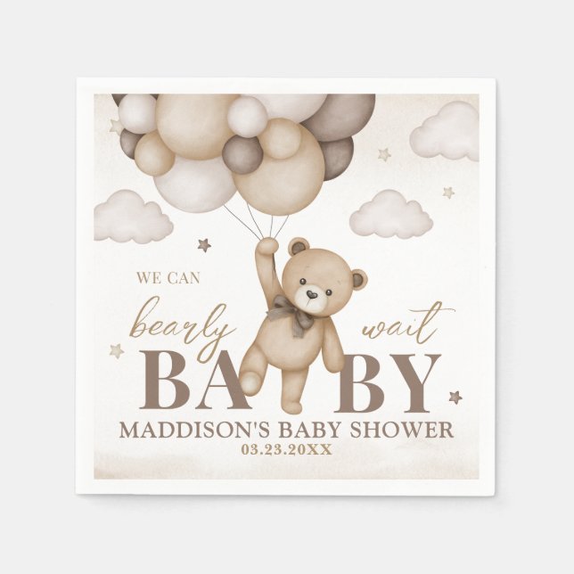 Vi Kan Knappast Vänta Baby Shower Pappersservett (Framsidan)
