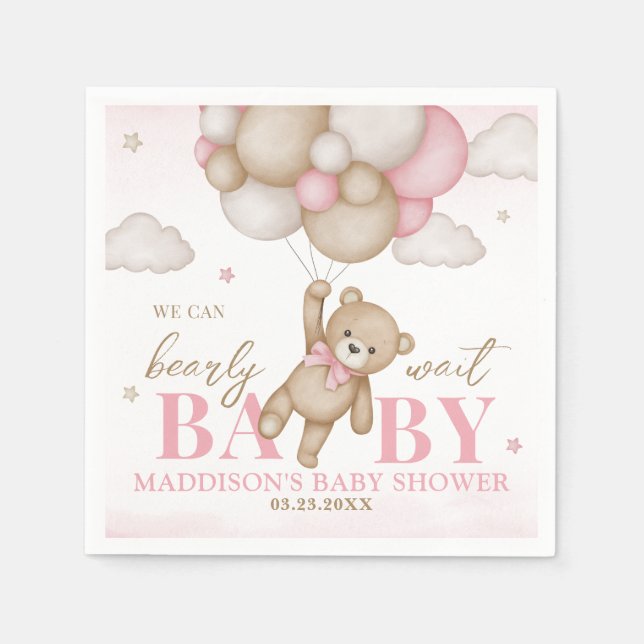 Vi Kan Knappast Vänta Baby Shower Pappersservett (Framsidan)