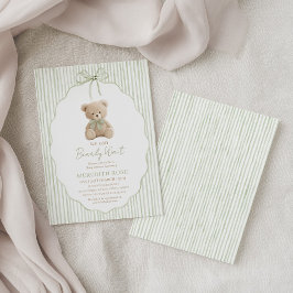Vi Kan Knappast Vänta Baby Shower Pojke Gröna Ränd Inbjudningar
