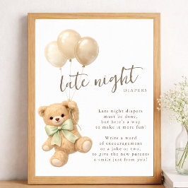 Vi Kan Knappast Vänta Baby Shower Sena Nattens Blö Poster