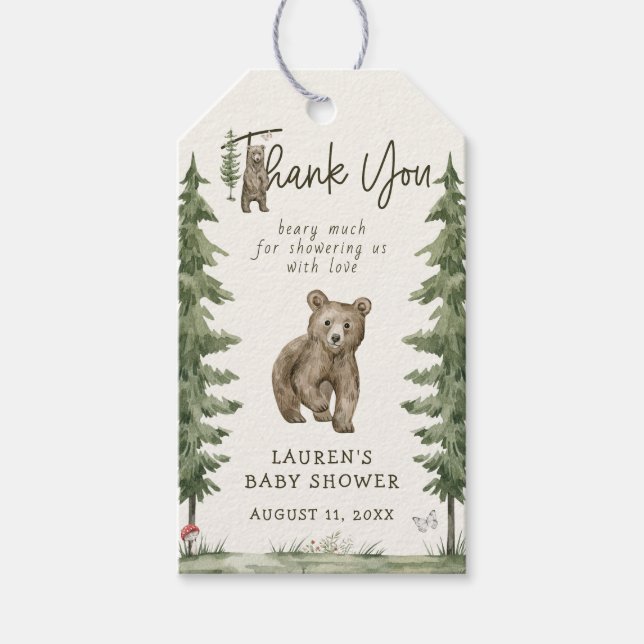 Vi Kan Knappast Vänta Baby Shower Tack Favors Presentetikett (Framsidan)