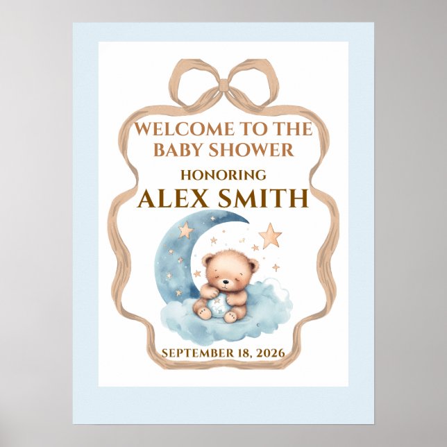 Vi Kan Knappast Vänta Baby Shower Välkomstskylt Te Poster (Framsidan)