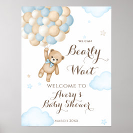Vi Kan Knappast Vänta Ballong Björn Baby Pojke Sho Poster