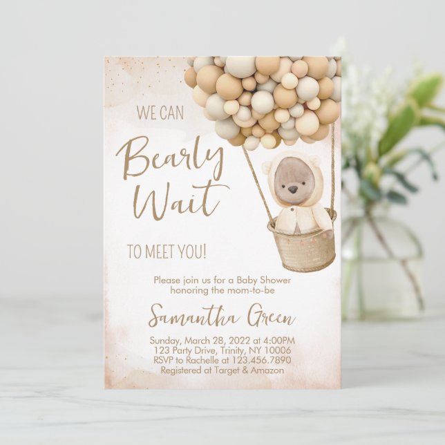Vi Kan Knappast Vänta Bebis Baby Shower Inbjudan (Stående Fram)