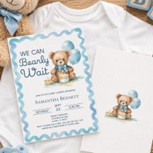 Vi Kan Knappast Vänta Blå Teddygosse Bebis Baby Sh