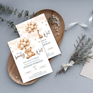 Vi Kan Knappast Vänta Brun Teddybjörn Baby Shower