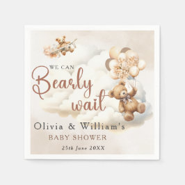 Vi Kan Knappast Vänta Cub Brun Baby Shower Pappersservett