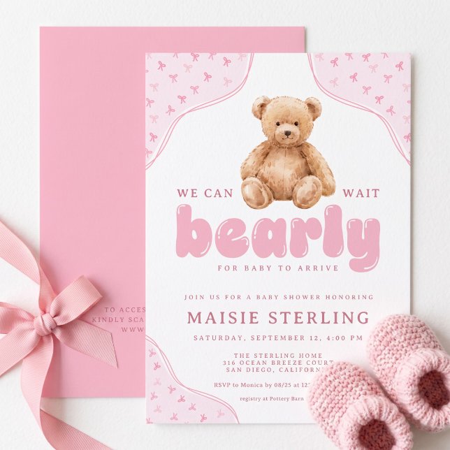 Vi Kan Knappast Vänta Flickans Babyshower Inbjudningar (Skapare uppladdad)